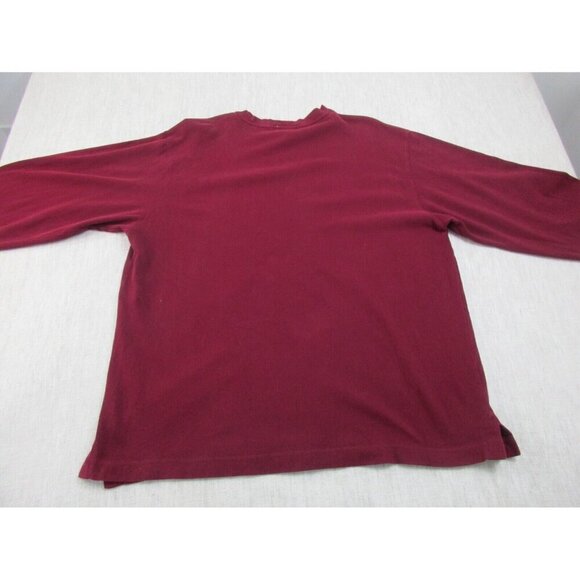 J.CREW‎ Sweatshirt Mens 2XL Burgundy Cotton Long Sleeve Crew Neck Slit Pullover - Picture 2 of 8